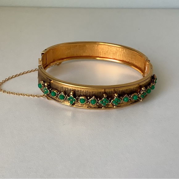 NWOT vintage Brass & turquoise bracelet bangle - Picture 1 of 7